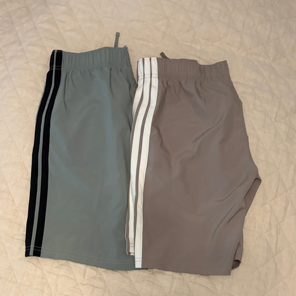 NWOT Adidas Classic 3 Stripe Athletic Shorts - bundle of two! Boys L (14/16)